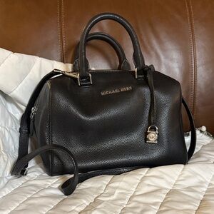 Michael Kors Black Pebbled Leather Satchel